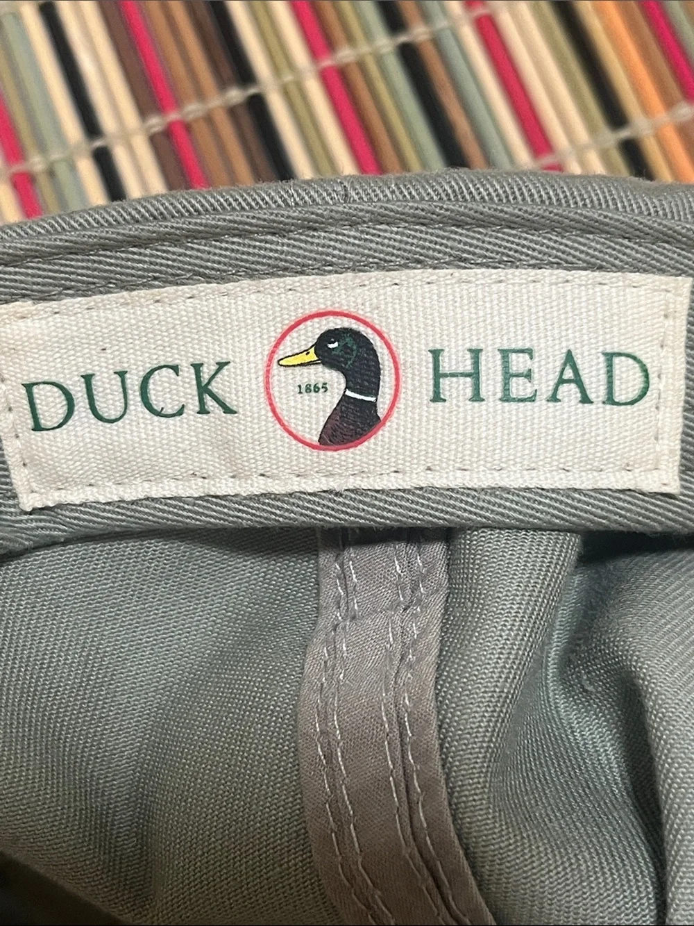 Duck Head Sage Green Baseball Cap with Duck Patch